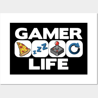 Gamer Life Eat Sleep Repeat Level Up Jahr Birthday Gaming Posters and Art